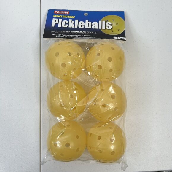 Tourna Strike Outdoor Pickleball 6-Pack USAPA Approved Optic Yellow New Open - Picture 2 of 6